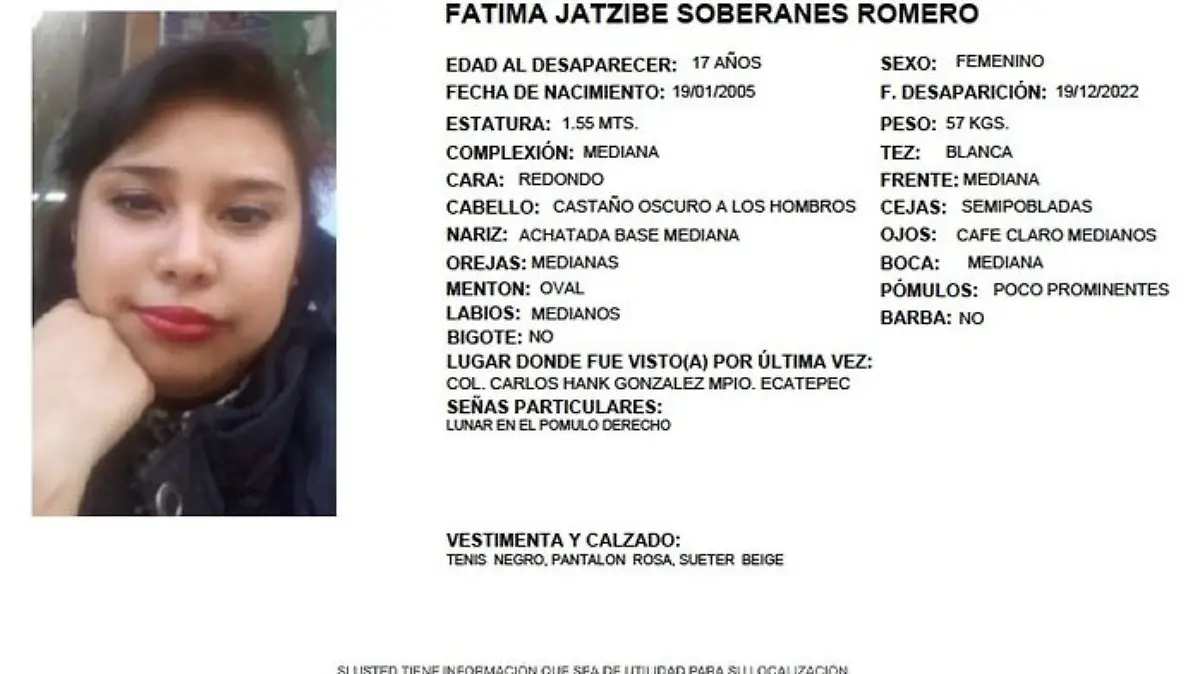 chica desaparecida ecatepec